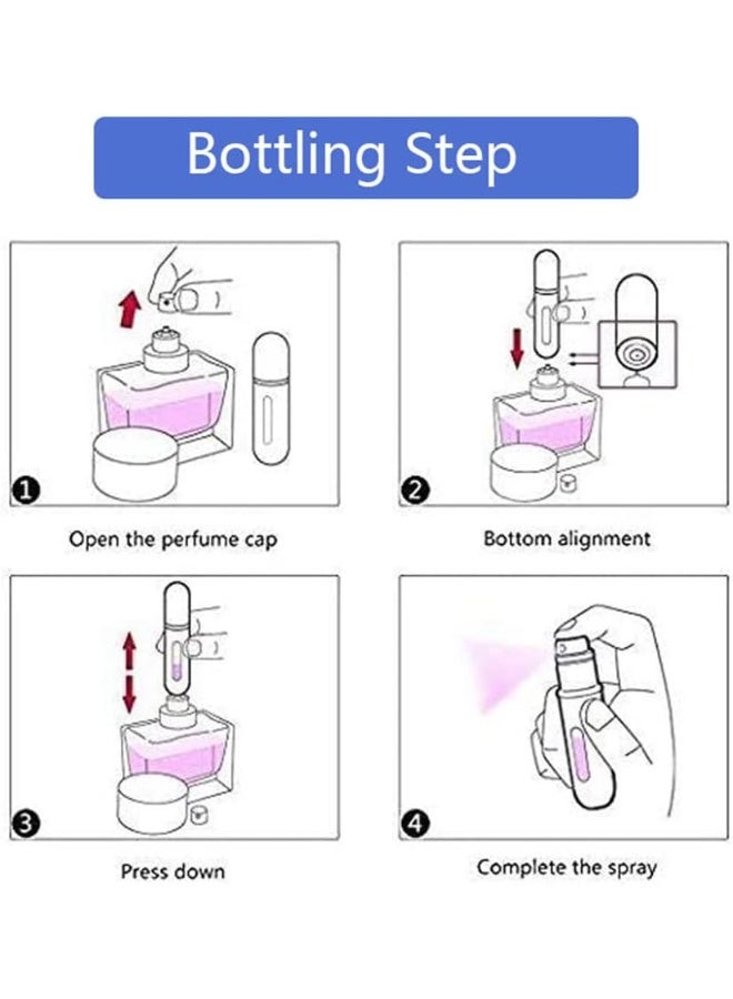 زجاجات عطر محمولة قابلة لإعادة التعبئة – بخاخات صغيرة فارغة للسفر بسعة 5 مل – عبوة من 4 قطع أنيقة وعملية - قد تختلف الالوان - Image 5