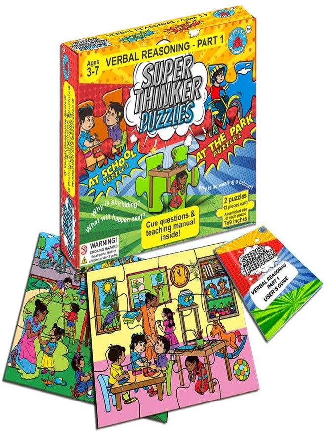 Brainy Bug Resources Super Thinker Verbal Reasoning Puzzles - Level 1 | Two Puzzles, Ages 3-7 | Teaching Manual with 4 Levels of Verbal Reasoning | Learn English | Special Needs Kids - Image 1
