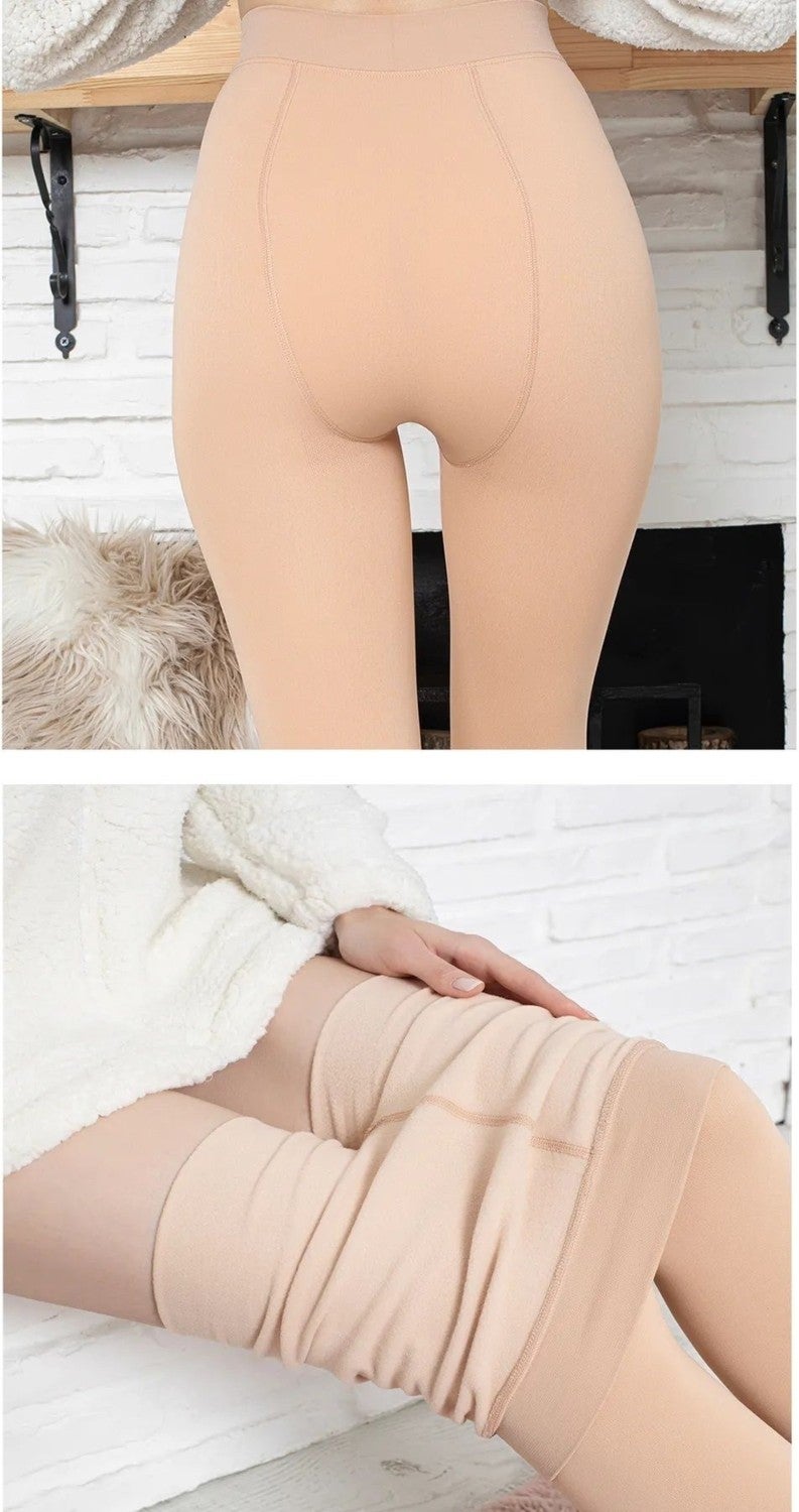 SweetSauna Winter Women's Corset Socks with Fleece Inner Leg, Hip and Lower Abdomen Enhancer  - Image 1