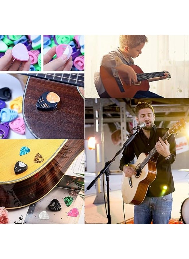 Generic Amazqi Guitar Picks Holder Case for Acoustic Electric Guitar, Variety Pack Picks Storage Pouch Box, Canvas Guitar Plectrums Bag with Lanyard, Gift for Guitar Players  - Image 2