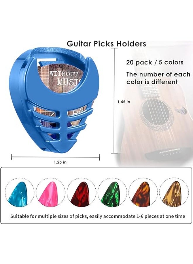 Generic Amazqi Guitar Picks Holder Case for Acoustic Electric Guitar, Variety Pack Picks Storage Pouch Box, Canvas Guitar Plectrums Bag with Lanyard, Gift for Guitar Players  - Image 3