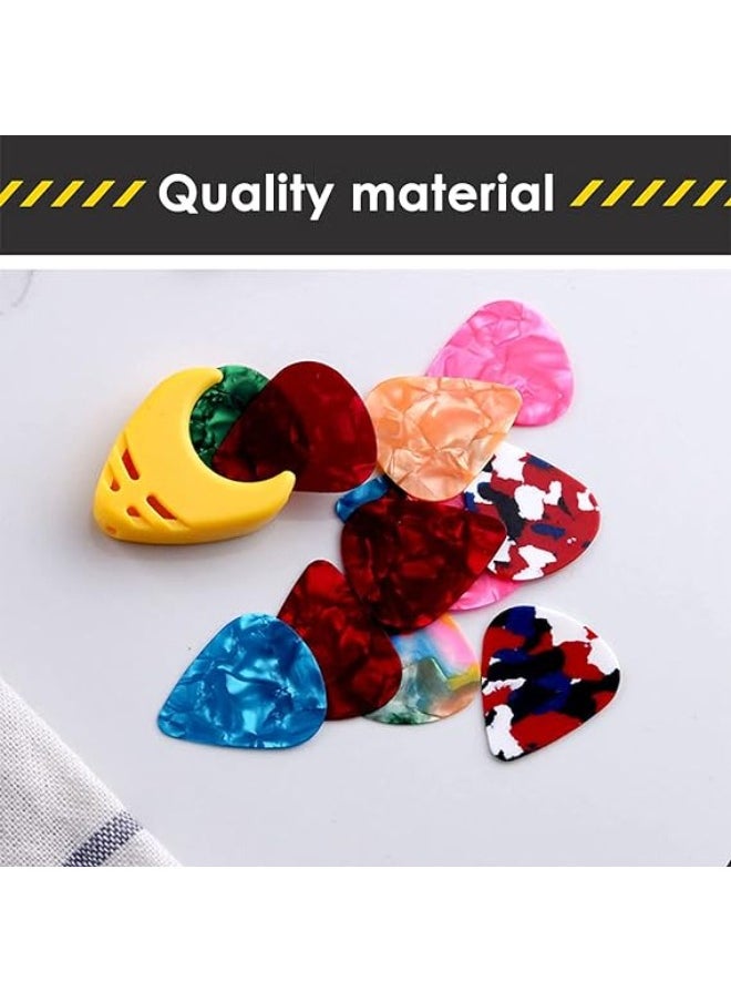 Generic Amazqi Guitar Picks Holder Case for Acoustic Electric Guitar, Variety Pack Picks Storage Pouch Box, Canvas Guitar Plectrums Bag with Lanyard, Gift for Guitar Players  - Image 4