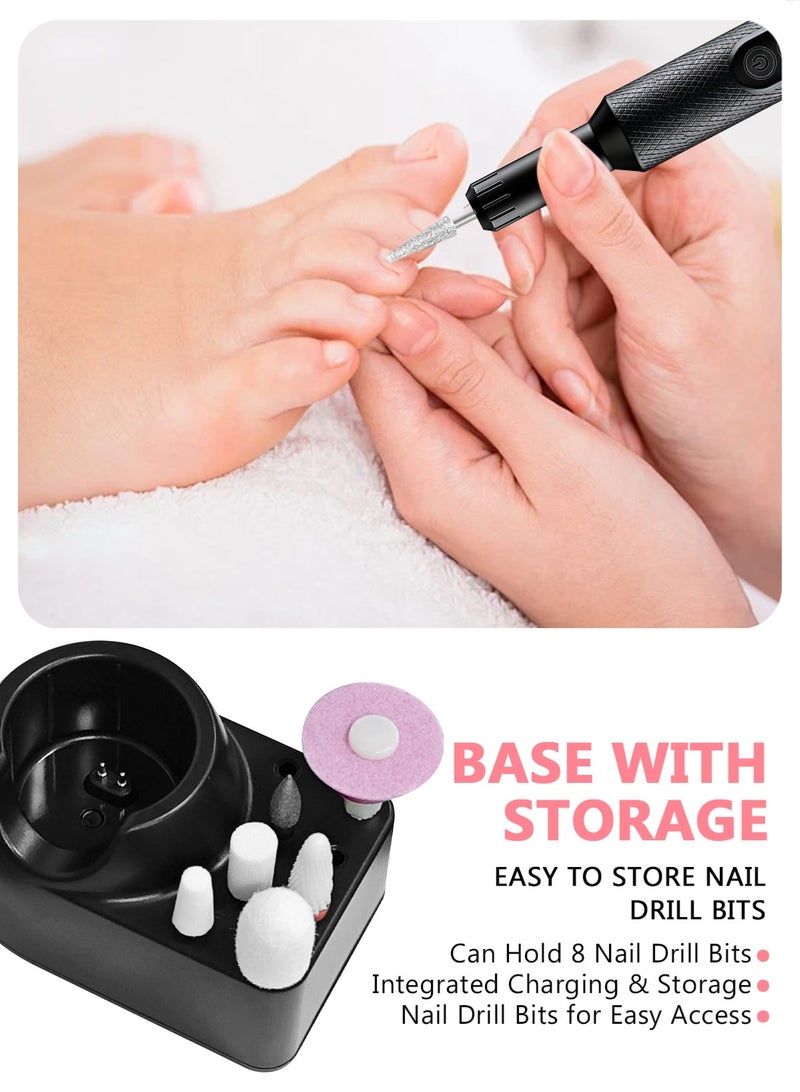 HomarKet Electric Nail Drill, Professional Manicure Pedicure Kit, Cordless Electric Nail File Set, Rechargeable Pedicure Tools For Nails, 3 Speeds Hand Foot Care Nail Drill,With The Wireless Charging Base,36 Sanding Bands Set - Image 5