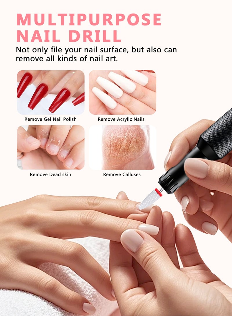 HomarKet Electric Nail Drill, Professional Manicure Pedicure Kit, Cordless Electric Nail File Set, Rechargeable Pedicure Tools For Nails, 3 Speeds Hand Foot Care Nail Drill,With The Wireless Charging Base,36 Sanding Bands Set - Image 3