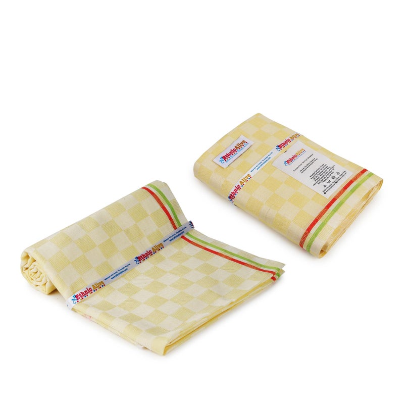 EthnicAlive 3D Print Bhagalpuri Gamcha|Light Weight Bath Gamcha Towels for Men & Women Large Size Angocha|Quick Absorption & Faster Drying Towel Gamcha (Size 162x86cm) Pack of 2 - Image 1