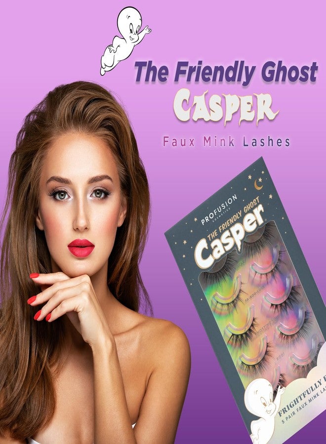 Profusion Cosmetics Casper the Friendly Ghost 5 Pair Faux Mink Lash Set for Effortless Elegance and Lightweight Design, Flexible Lash Band With Soft and Comfortable Feathery for any Eye Shape - Image 4