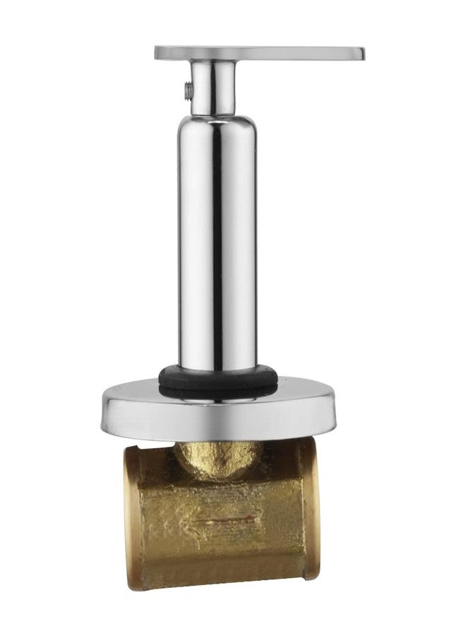 SPAZIO Brass 15 MM (1/2 Inch) Concealed Stop Cock/Concealed Stop Valve Mirage Series for Bathroom with Brass Quarter Turn Fitting & Concealed Flange Silver/Chrome Finish - Pack of 1 - Image 2