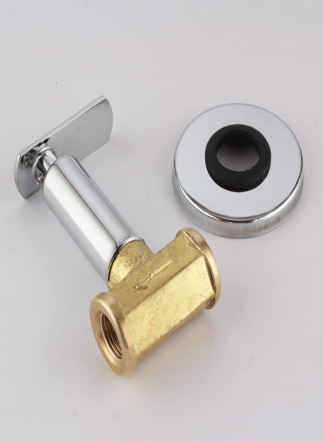 SPAZIO Brass 15 MM (1/2 Inch) Concealed Stop Cock/Concealed Stop Valve Mirage Series for Bathroom with Brass Quarter Turn Fitting & Concealed Flange Silver/Chrome Finish - Pack of 1 - Image 4