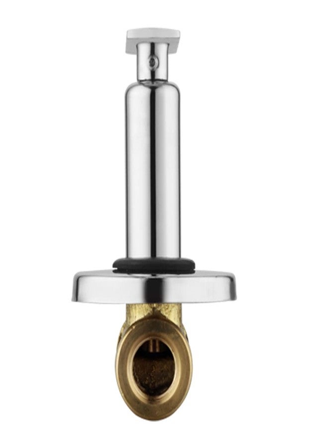 SPAZIO Brass 15 MM (1/2 Inch) Concealed Stop Cock/Concealed Stop Valve Mirage Series for Bathroom with Brass Quarter Turn Fitting & Concealed Flange Silver/Chrome Finish - Pack of 1 - Image 3