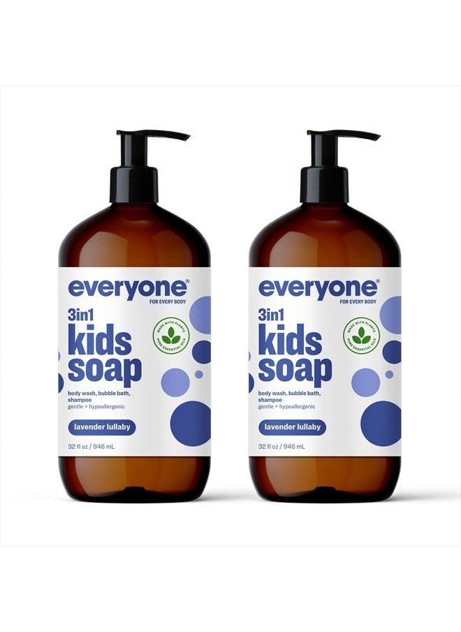Everyone everyone for every body 3-in-1 Kids Soap, Body Wash, Bubble Bath, Shampoo, 32 Ounce (Pack of 2), Lavender Lullaby, Coconut Cleanser with Plant Extracts and Pure Essential Oils  - Image 1