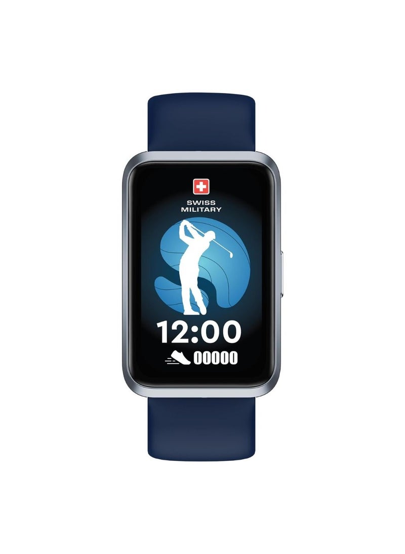 SWISS MILITARY - Swiss Military Rhine2 Smart Band 1.57” Display, Bluetooth Calling, Multi Language, Health & Sports Tracking, 7 Days Battery, IP67, iOS/Android Compatible, Blue Strap - Image 1