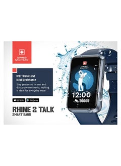 SWISS MILITARY Swiss Military Rhine2 Smart Band 1.57” Display, Bluetooth Calling, Multi Language, Health & Sports Tracking, 7 Days Battery, IP67, iOS/Android Compatible, Blue Strap  - Image 4