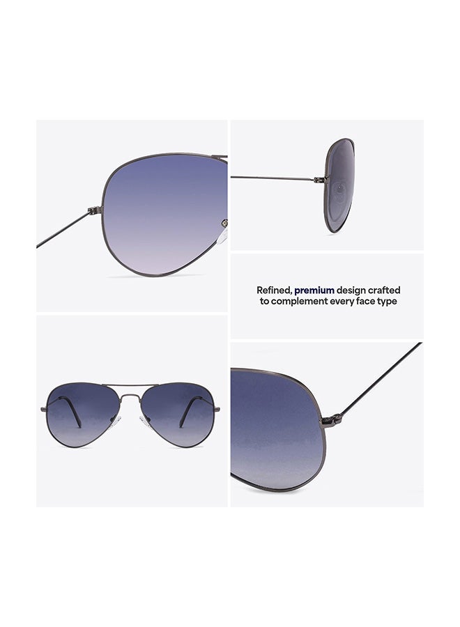 VINCENT CHASE Unisex VINCENT CHASE By Lenskart | Top Guns Full Rim Aviator Polarized & UV Protected Sunglasses For Men & Women VC 5158/P - 57mm - Grey - Image 2