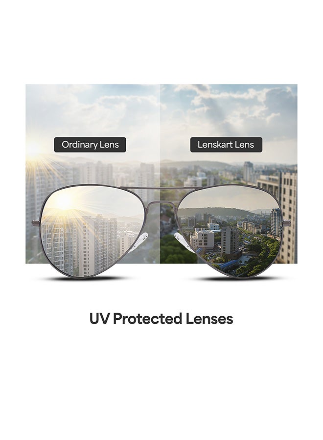 VINCENT CHASE Unisex VINCENT CHASE By Lenskart | Top Guns Full Rim Aviator Polarized & UV Protected Sunglasses For Men & Women VC 5158/P - 57mm - Grey - Image 5