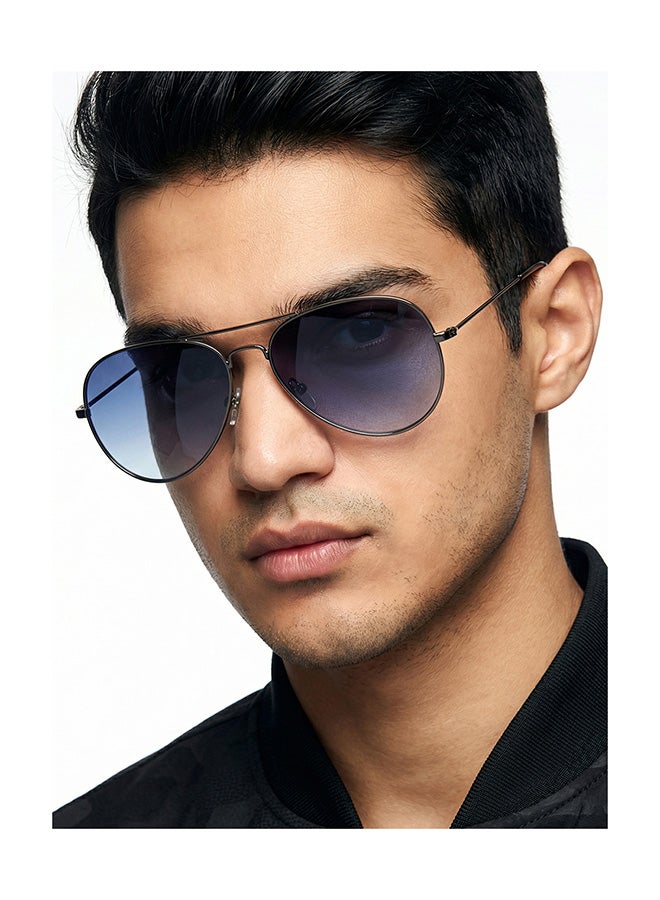 VINCENT CHASE Unisex VINCENT CHASE By Lenskart | Top Guns Full Rim Aviator Polarized & UV Protected Sunglasses For Men & Women VC 5158/P - 57mm - Grey - Image 3