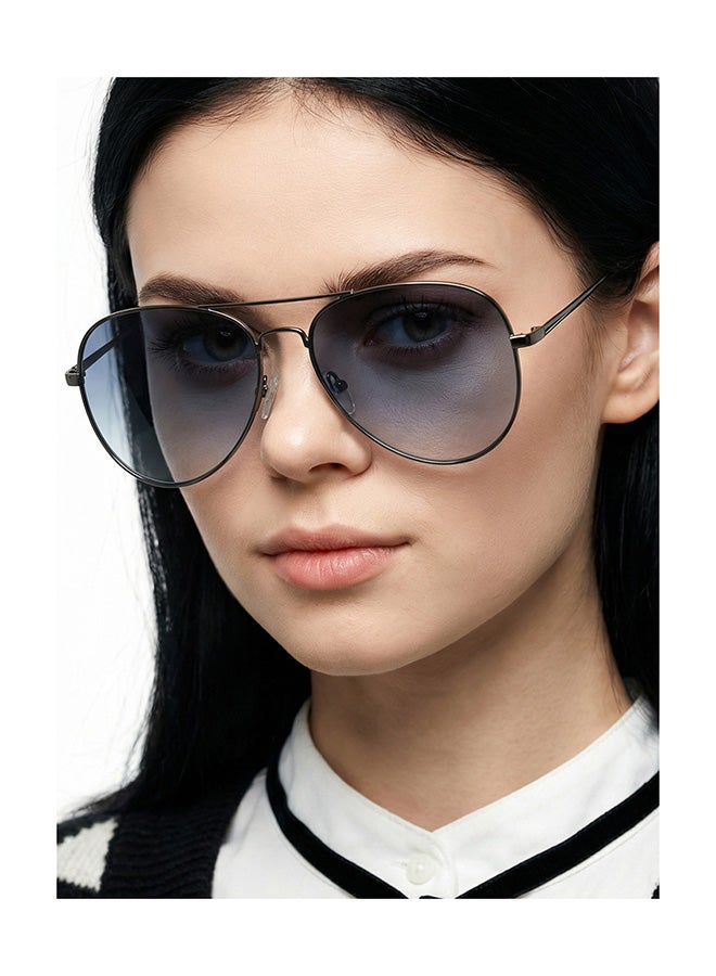 VINCENT CHASE Unisex VINCENT CHASE By Lenskart | Top Guns Full Rim Aviator Polarized & UV Protected Sunglasses For Men & Women VC 5158/P - 57mm - Grey - Image 4