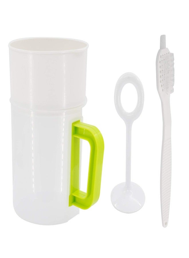 Podoy Multiple Usage Food Strainer Yogurt Strainer Maker Soy Milk Juice Tea Filter Stainless Steel Mesh Nut Milk Bag Replacement 1.5 Quart with Pitcher Handle Press Stick Brush - Image 1