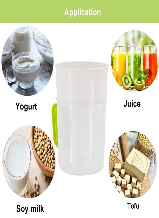 Podoy Multiple Usage Food Strainer Yogurt Strainer Maker Soy Milk Juice Tea Filter Stainless Steel Mesh Nut Milk Bag Replacement 1.5 Quart with Pitcher Handle Press Stick Brush - Image 5