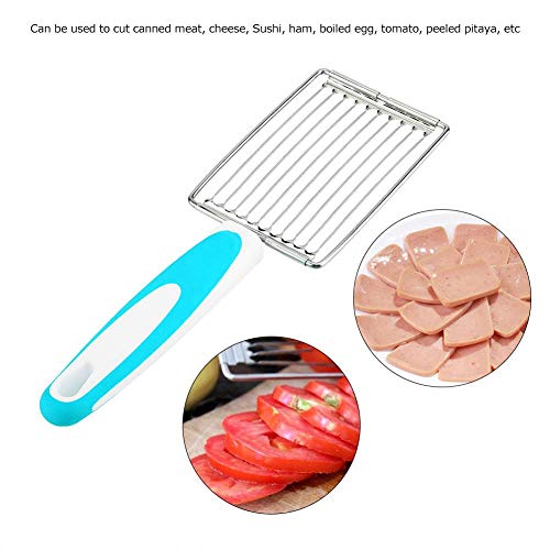 Haofy Luncheon Meat Cutter, Stainless Steel Canned Meat Slicer Kitchen Pragmatic Tomato Cheese Boiled Egg Spam Cutting Tools for Daily use (Blue) - Image 3