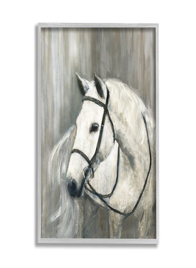 Stupell Industries White Horse Riding Bridle Contemporary Equestrian Portrait - Image 1
