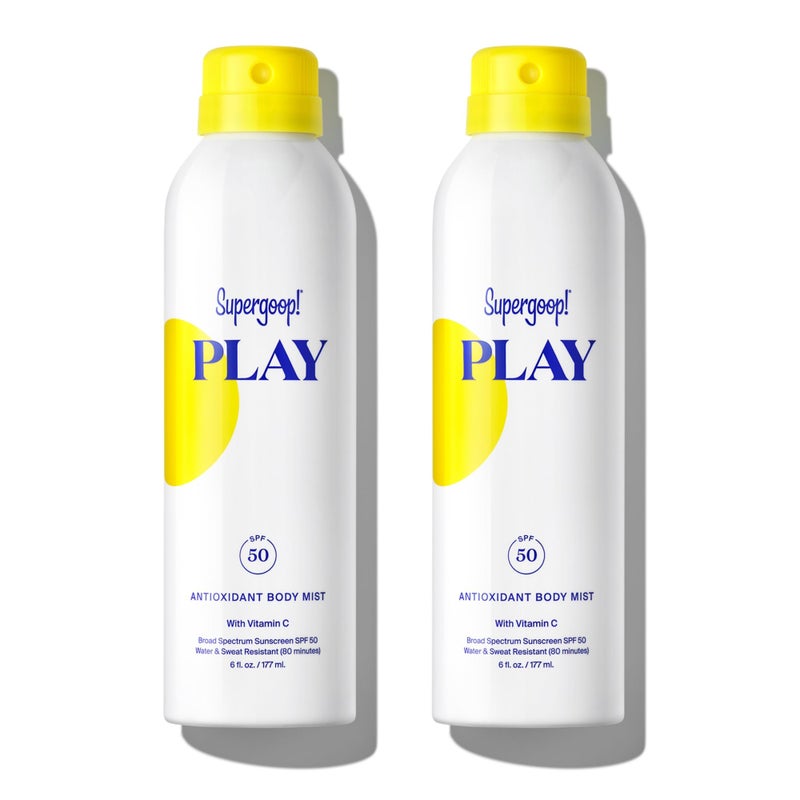 Supergoop! PLAY SPF 50 Antioxidant Body Mist w/Vitamin C - 6 fl oz, 2 Pack - Broad Spectrum Sunscreen Spray - Great for Active Days - Image 1