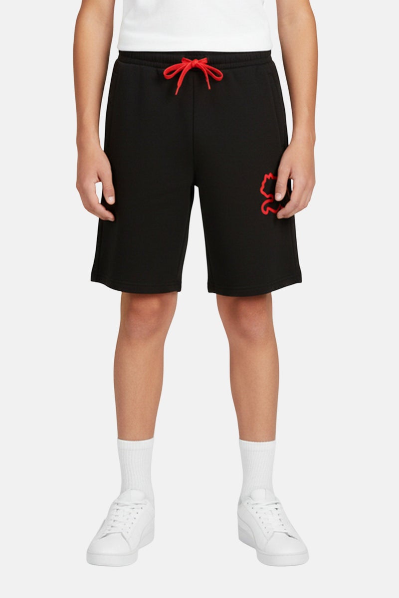 PUMA Kids Boy Brand Logo Outdoor Shorts, Black - Image 1