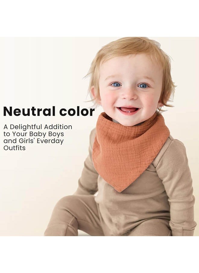 AnnuoYi Baby Bibs 10 Pack Baby Bandana Drool Bibs 100% Cotton for Unisex Boys Girls,10 Solid Colors Set for Teething Drooling  - Image 3