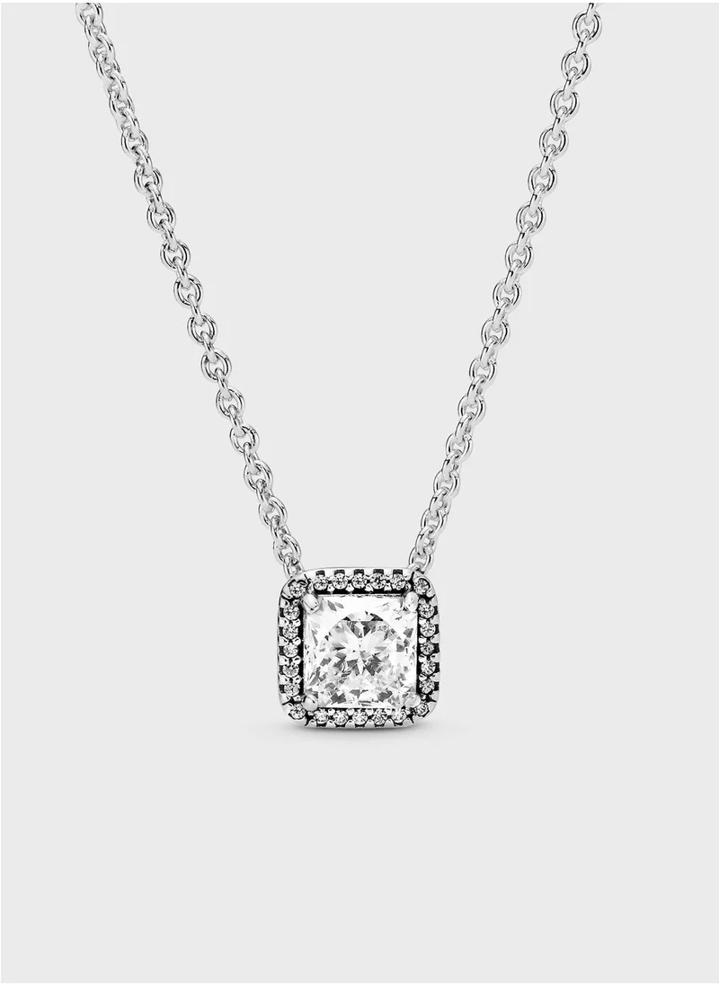 PANDORA Square Sparkle Halo Necklace