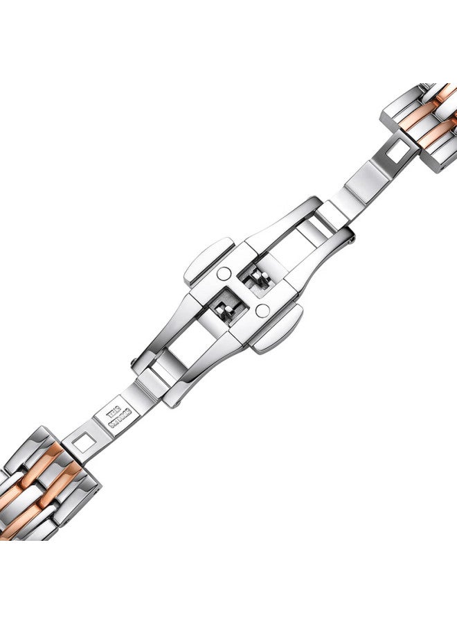 Fiyta Women's Watch, Classic Series, Quartz Calendar, White Dial With Gold Steel Band, Same As In-store Model, Holiday Gift For Wife - Image 5