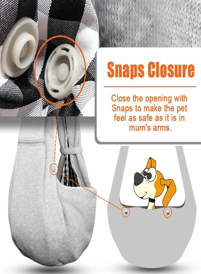 Tomkas Small Dog Sling Carrier - Zipper Pocket & Adjustable Strap - for 3-10 lbs Pets(Grey) Puppy - Image 5