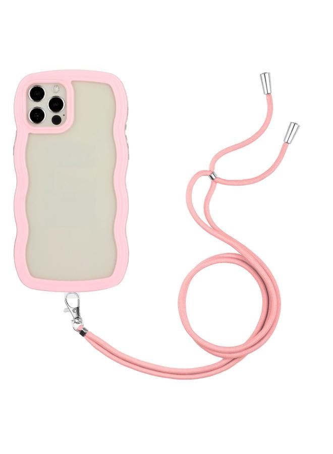 Zaboon Case For iPhone 12 Pro Max Lanyard Candy Color Wave TPU Clear PC Phone Case - Image 1