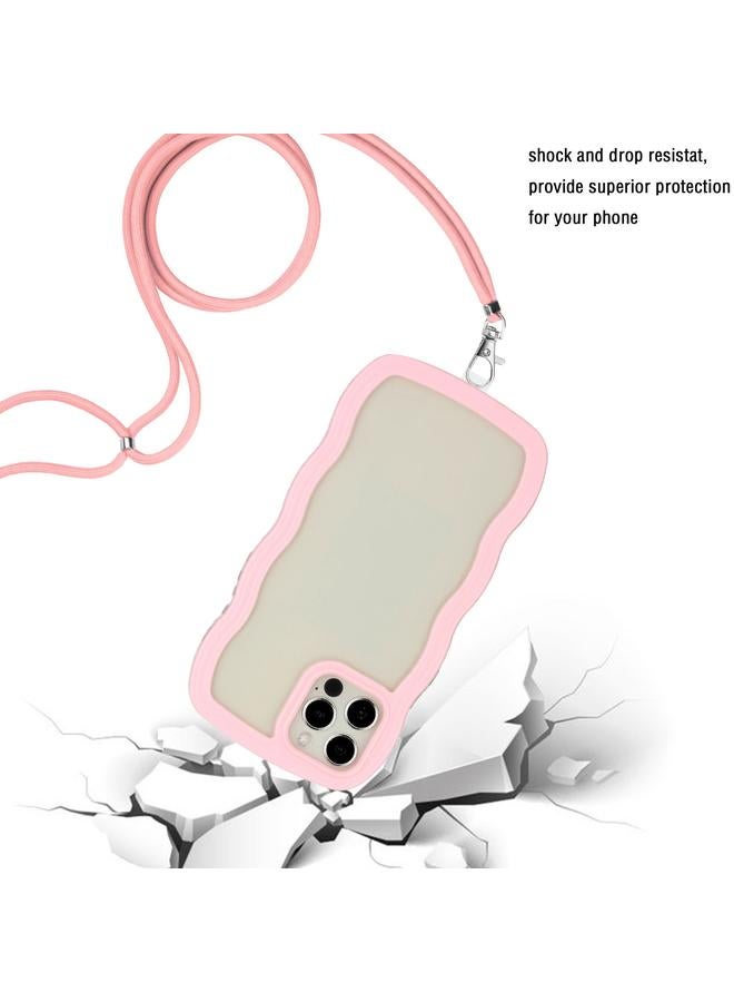 Zaboon Case For iPhone 12 Pro Max Lanyard Candy Color Wave TPU Clear PC Phone Case - Image 3
