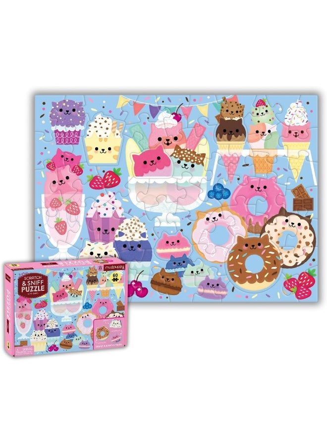 Cat Cafe 60 Piece Scratch & Sniff Puzzle  - Image 1