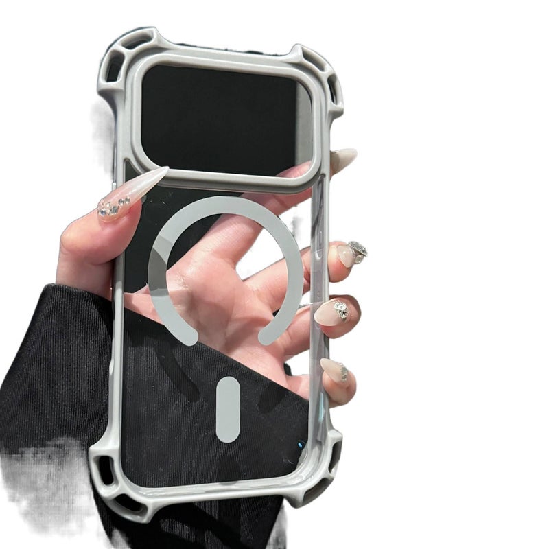 Acrylic MagSafe Case for iPhone 14 / 14 Plus / 14 Pro / 14 Pro Max with Shockproof and Strong Magnetic plus Shockproof plus Drone Design plus Four-Corner Airbag Drop Protection in Black - ModaStar - Image 3