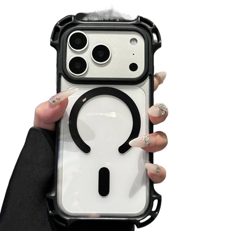 Acrylic MagSafe Case for iPhone 14 / 14 Plus / 14 Pro / 14 Pro Max with Shockproof and Strong Magnetic plus Shockproof plus Drone Design plus Four-Corner Airbag Drop Protection in Black - ModaStar - Image 1