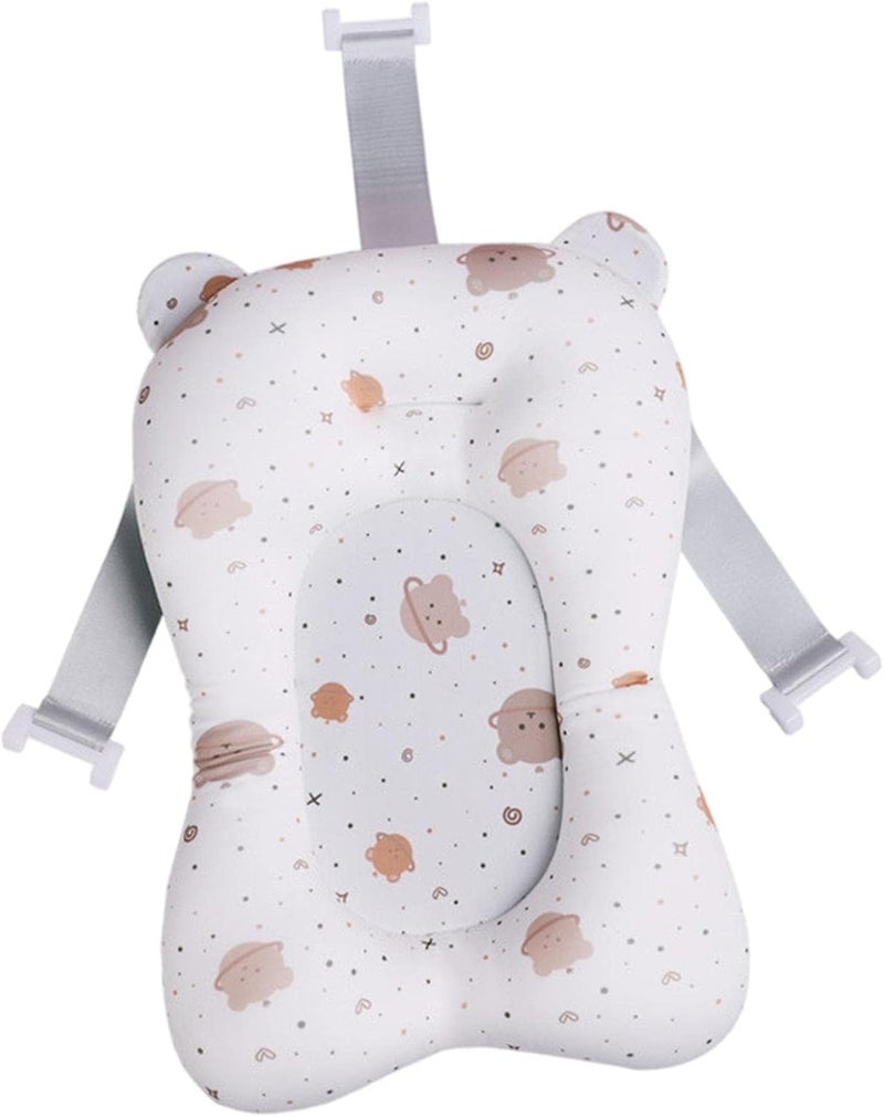 klarako Bath Cushion Anti-Slip Adjustable Bath Support Seat Seat Support Mat Tub Pad Baby Infant Toddler, White - Image 1
