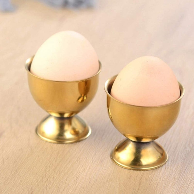 6pcs Egg Cup Egg Tray Stainless Steel Boiled Egg Cups Holder Stand Serving Cup for Egg Dishwasher Safe Gold - Image 5