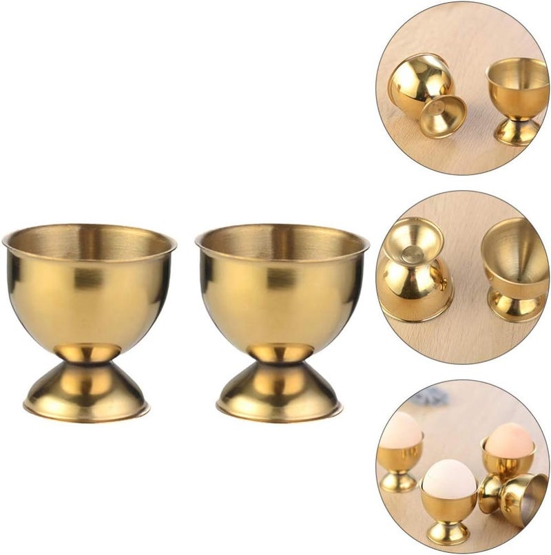 6pcs Egg Cup Egg Tray Stainless Steel Boiled Egg Cups Holder Stand Serving Cup for Egg Dishwasher Safe Gold - Image 3
