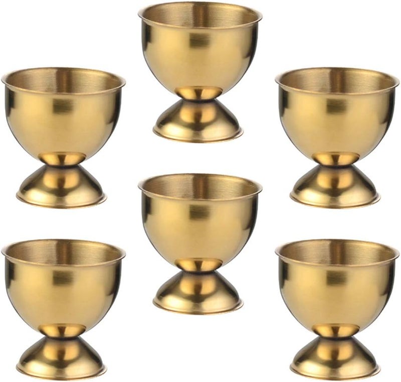 6pcs Egg Cup Egg Tray Stainless Steel Boiled Egg Cups Holder Stand Serving Cup for Egg Dishwasher Safe Gold - Image 1