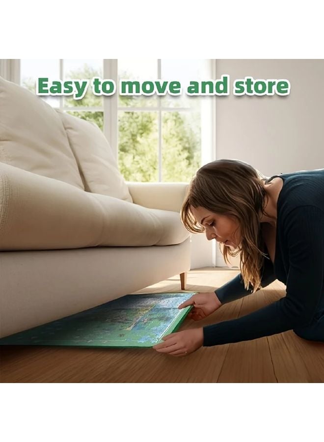 Foldable Jigsaw Puzzle Storage Tray With Color Coded Compartments Green No Stand - Image 2