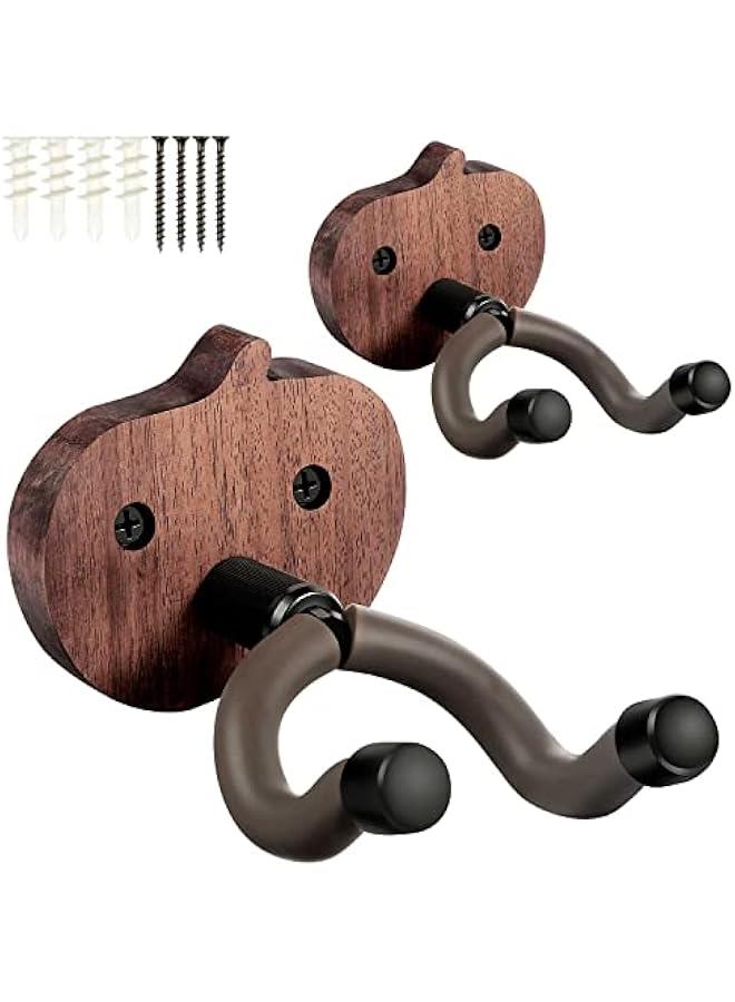 Beauenty Guitar Hanger Hooks and Guitar Wall Mount Bracket Non-slip Holder for Musical Instruments-Apple Base(2 Pack) - Image 1
