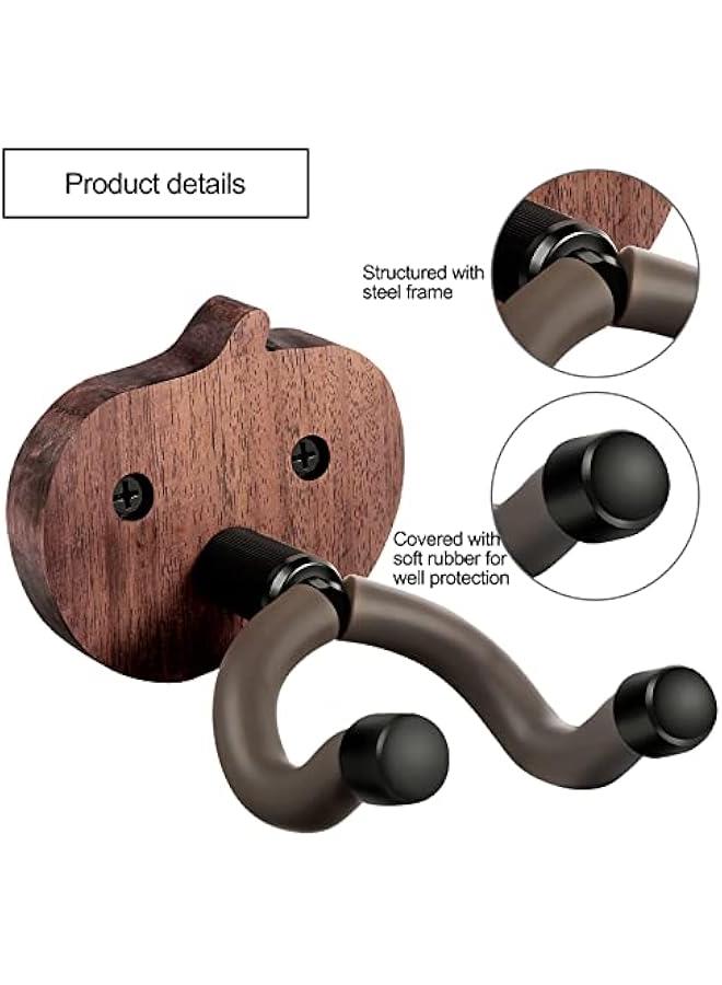 Beauenty Guitar Hanger Hooks and Guitar Wall Mount Bracket Non-slip Holder for Musical Instruments-Apple Base(2 Pack) - Image 2