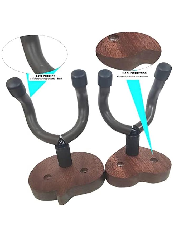 Beauenty Guitar Hanger Hooks and Guitar Wall Mount Bracket Non-slip Holder for Musical Instruments-Apple Base(2 Pack) - Image 3