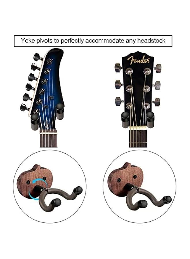 Beauenty Guitar Hanger Hooks and Guitar Wall Mount Bracket Non-slip Holder for Musical Instruments-Apple Base(2 Pack) - Image 4