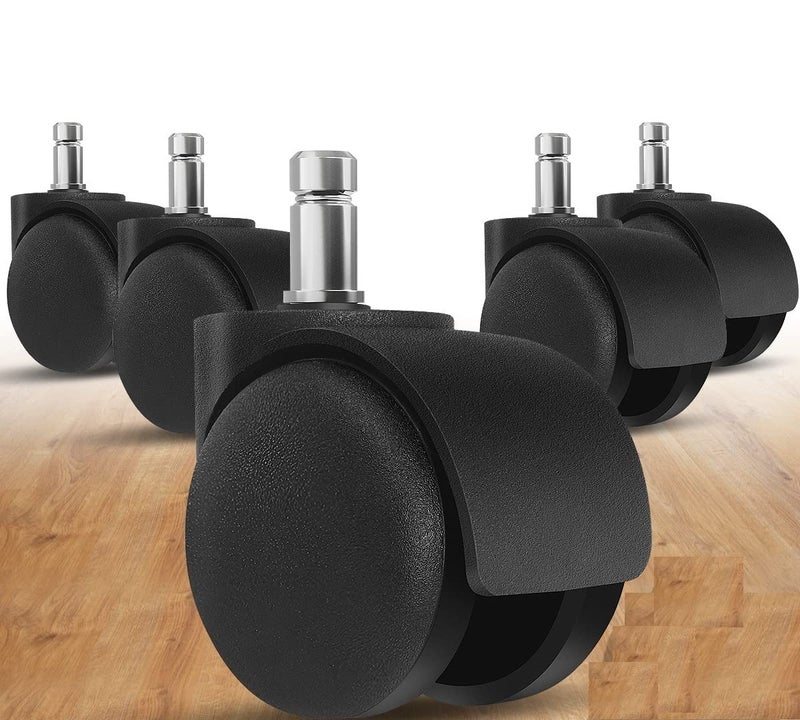 IYBOffice Chair Wheels Caster Heavy Duty Pin Type Nylon Set of 5 Black Load Capacity 250 kg - Image 1
