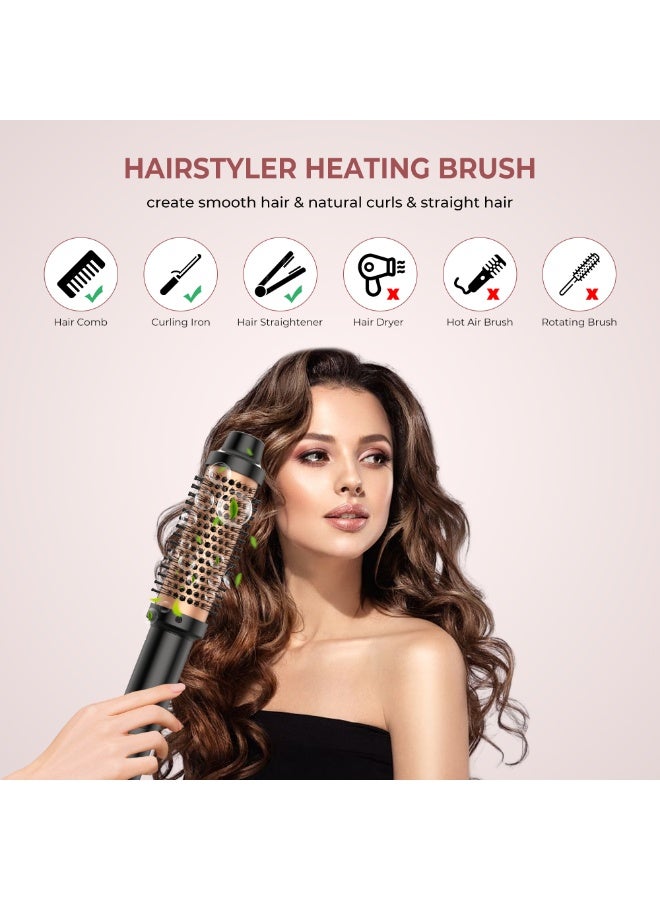 فرشاة تجعيد الشعر الحرارية، فرشاة مستديرة مع شاشة LCD، 2 في 1 مكواة فرد الشعر ومكواة تجعيد الشعر، 5 مستويات من فرشاة السيراميك الساخنة، مضادة للحروق ومضادة للتشابك، عصا تجعيد الشعر الحرارية من أجل 【هدية تجعيد الشعر المثالية لها】الفرشاة الحرارية تمثل هدية مدروسة لأعياد الميلاد أو العطلات أو اللحظات الخاصة. - Image 4