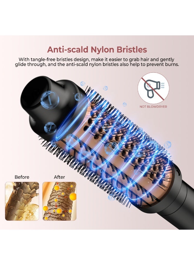 فرشاة تجعيد الشعر الحرارية، فرشاة مستديرة مع شاشة LCD، 2 في 1 مكواة فرد الشعر ومكواة تجعيد الشعر، 5 مستويات من فرشاة السيراميك الساخنة، مضادة للحروق ومضادة للتشابك، عصا تجعيد الشعر الحرارية من أجل 【هدية تجعيد الشعر المثالية لها】الفرشاة الحرارية تمثل هدية مدروسة لأعياد الميلاد أو العطلات أو اللحظات الخاصة. - Image 2