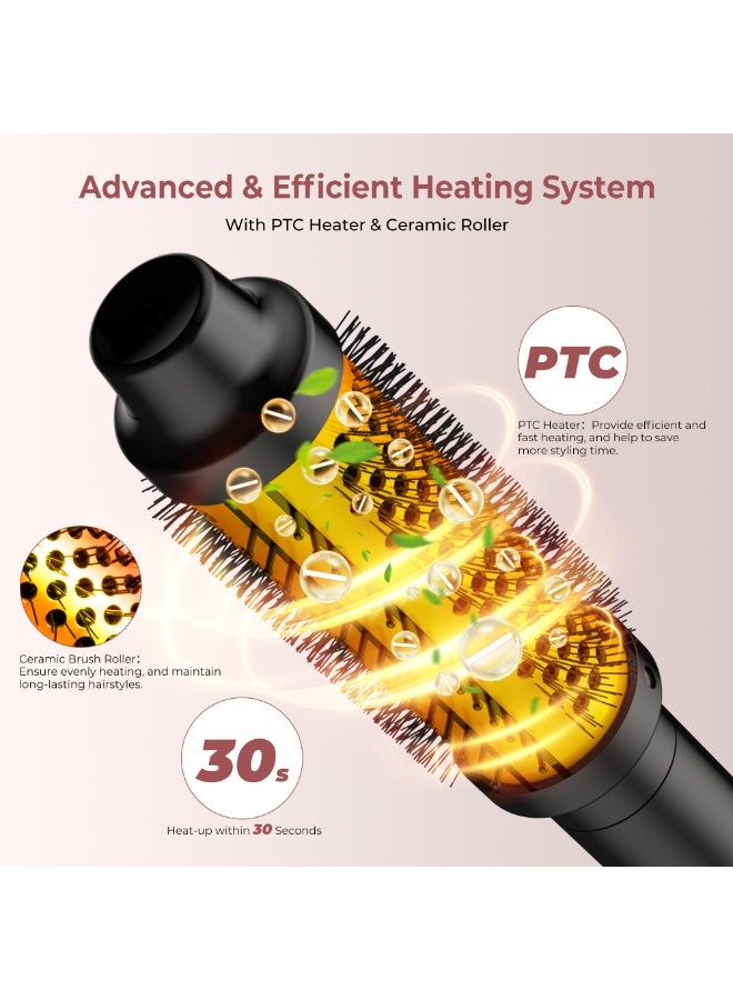 فرشاة تجعيد الشعر الحرارية، فرشاة مستديرة مع شاشة LCD، 2 في 1 مكواة فرد الشعر ومكواة تجعيد الشعر، 5 مستويات من فرشاة السيراميك الساخنة، مضادة للحروق ومضادة للتشابك، عصا تجعيد الشعر الحرارية من أجل 【هدية تجعيد الشعر المثالية لها】الفرشاة الحرارية تمثل هدية مدروسة لأعياد الميلاد أو العطلات أو اللحظات الخاصة. - Image 3