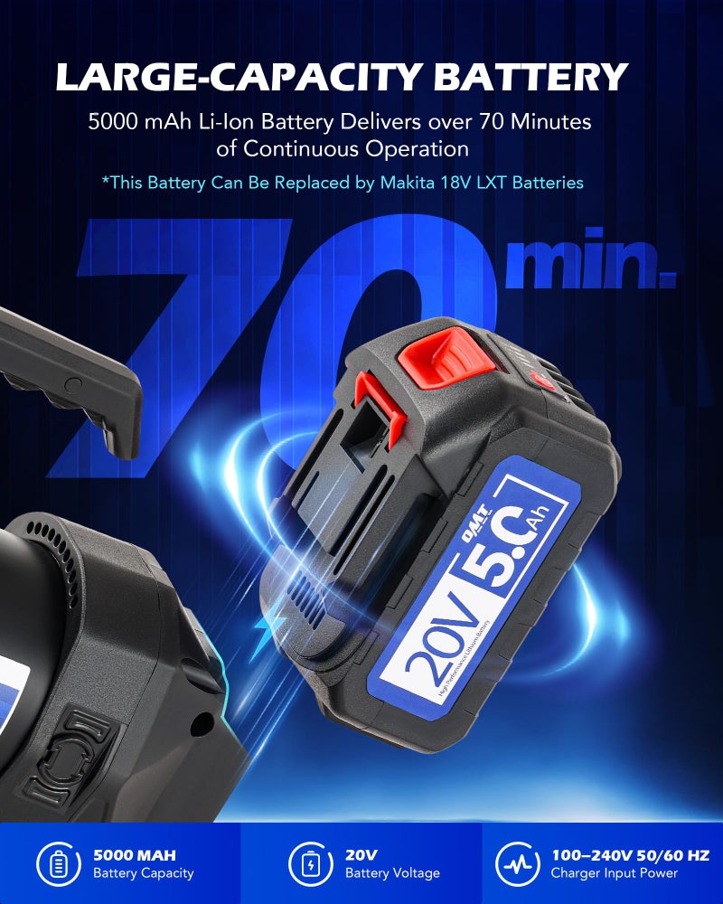 Orion Motor Tech Cordless Lithium-Ion HVAC Vacuum Pump, 3 cfm Vacuum Pump, Battery-Powered Auto AC Vacuum Pump for R134a R410a R1234yf Systems, 1/4hp Single Stage Vacuum Pump Automotive - Image 4