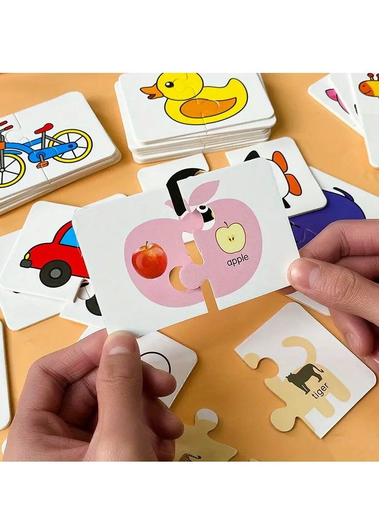 Generic Educational Matching Puzzle Cards Set – Early Learning Toy for Kids 0-4 Years, Colorful Cognitive Development Game for Brain Training and Preschool Skills – Perfect for Birthdays, Baby Showers, Christmas, Halloween, and Easter  - Image 2